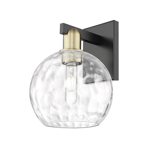 Innovations Athens Water Glass 8in 1-Light Wall Sconce | Industrial Black Antique Brass and Clear Glass | Bathroom & Hallway | Model 716-1W-BAB-G1215-8