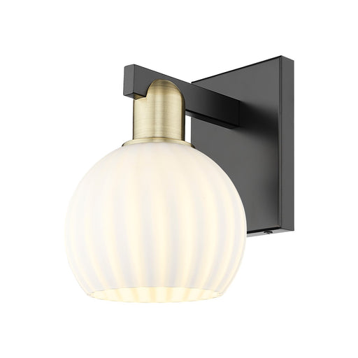 Innovations Lighting Arcadia 6in 1-Light Wall Sconce | Industrial Black Antique Brass and White Venetian Glass | Bathroom & | Model 716-1W-BAB-G1217-6WV