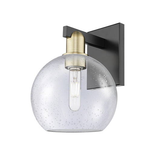 Innovations Athens 8in 1-Light Wall Sconce | Industrial Black Antique Brass and Seedy Glass | Bathroom & Hallway Accent | 8 x | Model 716-1W-BAB-G124-8