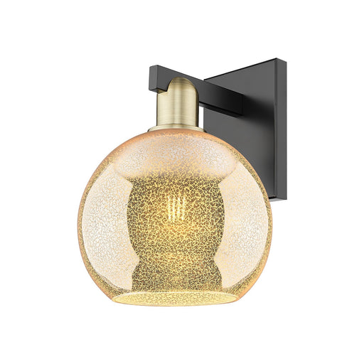 Innovations Athens 8in 1-Light Wall Sconce | Industrial Black Antique Brass and Mercury Glass | Bathroom & Hallway Accent | 8 x | Model 716-1W-BAB-G128-8