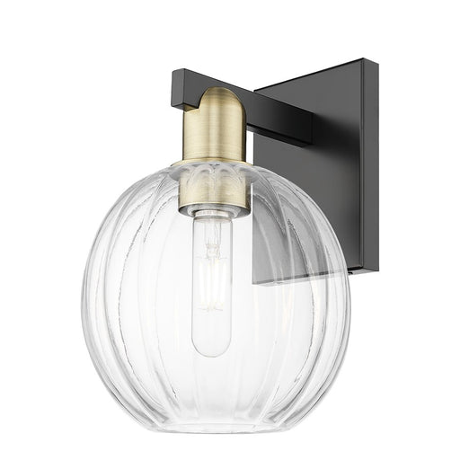 Innovations Preston 1Lt 7" Globe Sconce, Black Brass/Clear
