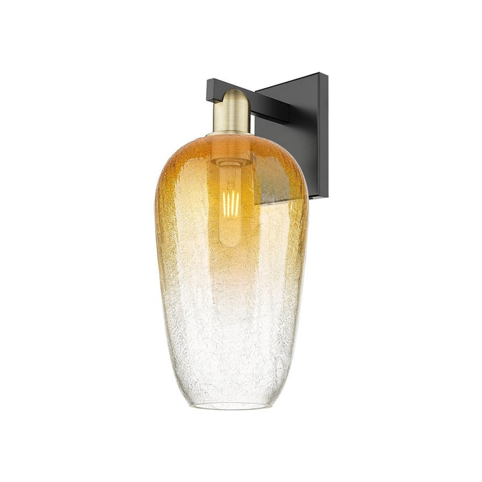 Innovations Brookhaven Flute 1Lt 7" Sconce, BKBS/Amber - 716-1W-BAB-G484-7AM