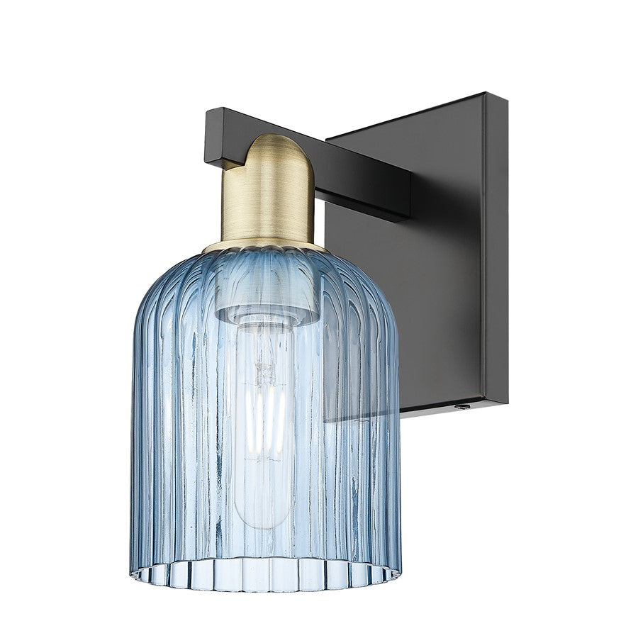 Innovations Bridal Veil 1Lt 5" Sconce, Black Brass/Blue - 716-1W-BAB-G559-5BL