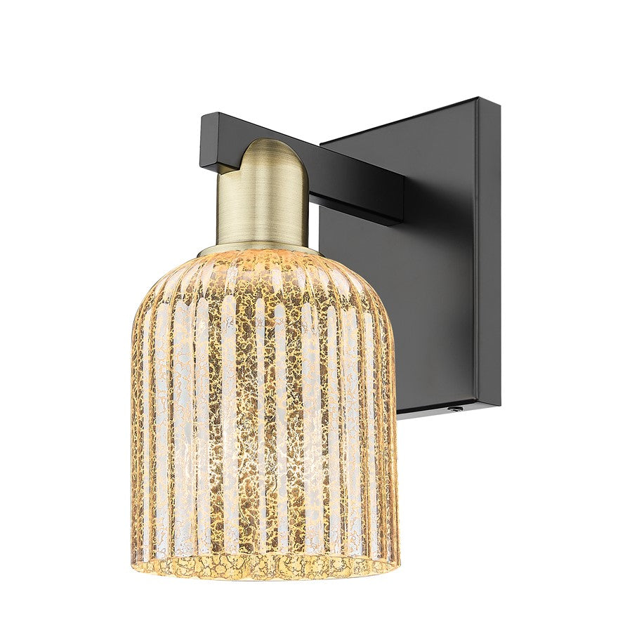 Innovations Bridal Veil 1Lt 5" Sconce, Black Brass/Mercury - 716-1W-BAB-G559-5ME