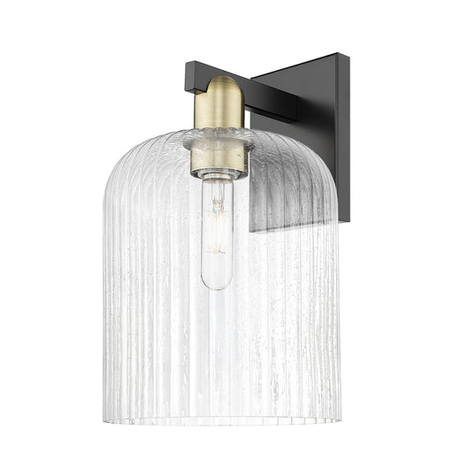 Innovations Bridal Veil 8in 1-Light Wall Sconce | Industrial Black Antique Brass and Seedy Glass | Bathroom & Hallway Accent | Model 716-1W-BAB-G559-8SDY