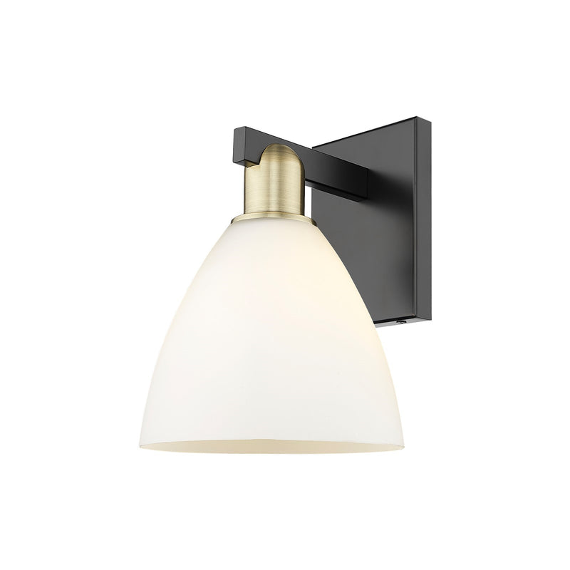 Innovations Bristol 1-Light 7.5in Wall Sconce | Industrial Black Antique Brass and Matte White Glass | Hallway & Bathroom | Model 716-1W-BAB-GBD-751