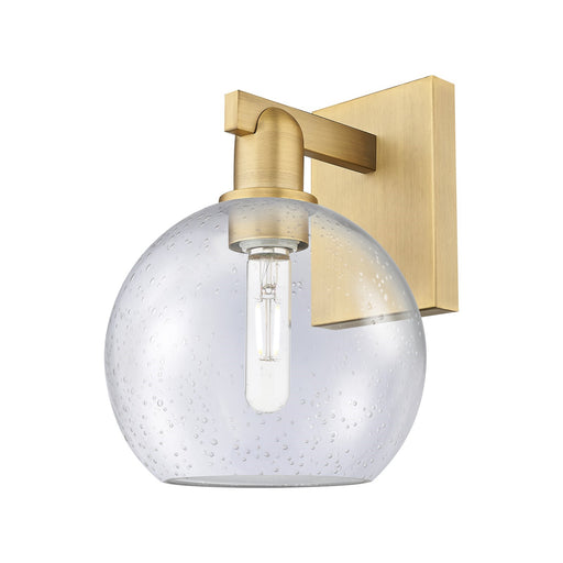 Innovations Athens 8in 1-Light Wall Sconce | Industrial Brushed Brass Steel and Seedy Glass | Bathroom & Hallway Accent | 8 x | Model 716-1W-BB-G124-8