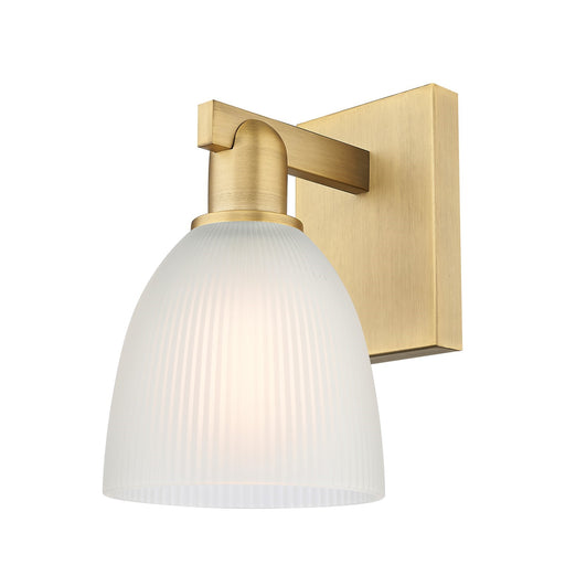 Innovations Castile 6in 1-Light Wall Sconce | Industrial Brushed Brass and White Glass | Entryway & Hallway Accent | 6 x 10.75 x | Model 716-1W-BB-G381