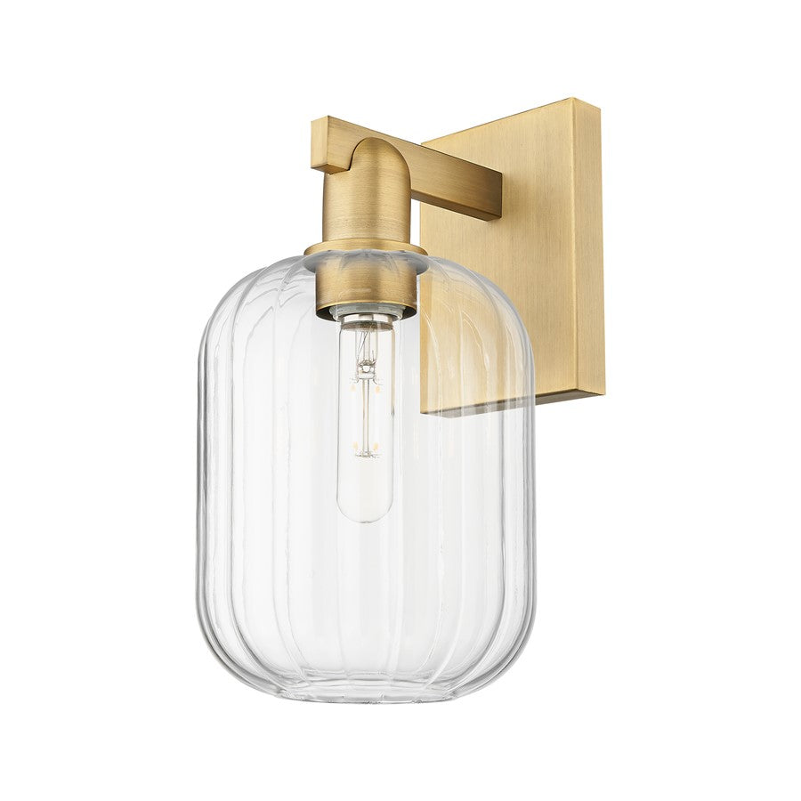 Innovations Preston 1Lt 7" Jar Sconce, Brushed Brass/Clear - 716-1W-BB-G460-7CL
