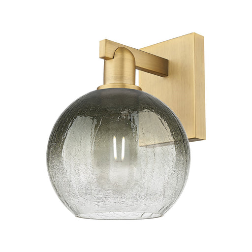 Innovations Brookhaven Globe 8in 1-Light Wall Sconce | Industrial Brushed Brass and Slate Glass | Bathroom & Hallway Accent | Model 716-1W-BB-G483-8SL