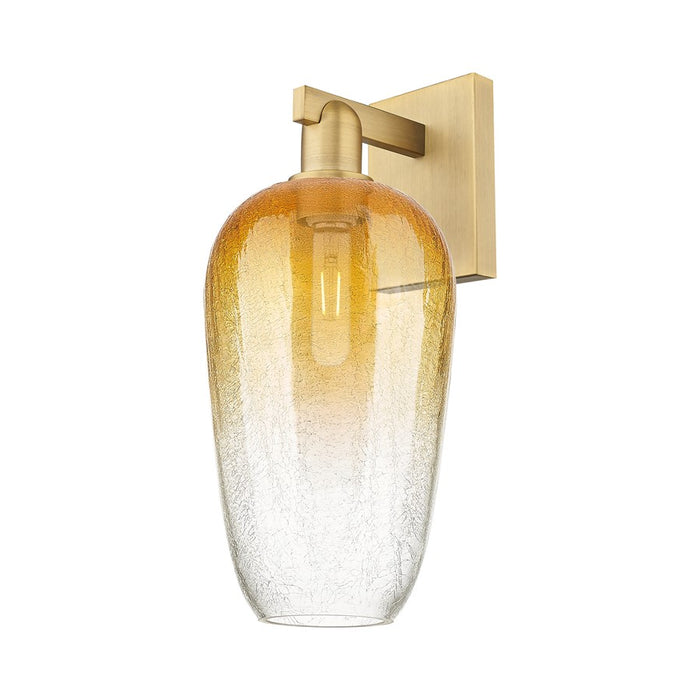 Innovations Brookhaven Flute 1Lt 7" Sconce, Brushed Brass/Amber