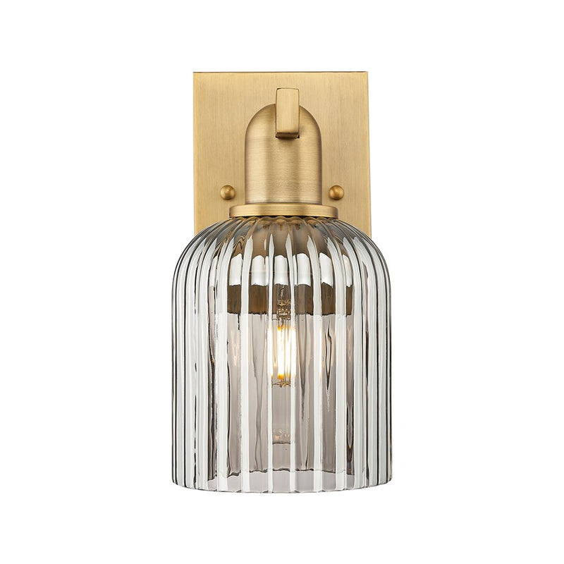 Innovations Bridal Veil 1Lt 5" Sconce, Brushed Brass/Smoke