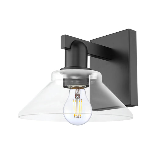 Innovations Orwell 1-Light Wall Sconce | Industrial Matte Black Steel and Clear Glass | Entryway & Hallway Accent Light | 8.38 x | Model 716-1W-BK-G132