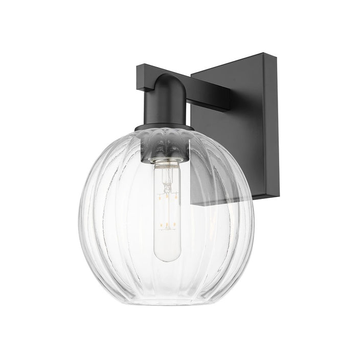 Innovations Preston 1Lt 7" Globe Wall Sconce, Black/Clear