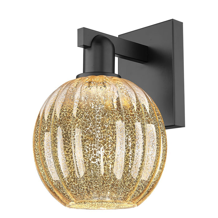Innovations Preston 1Lt 7" Globe Wall Sconce, Black/Mercury - 716-1W-BK-G458-7ME