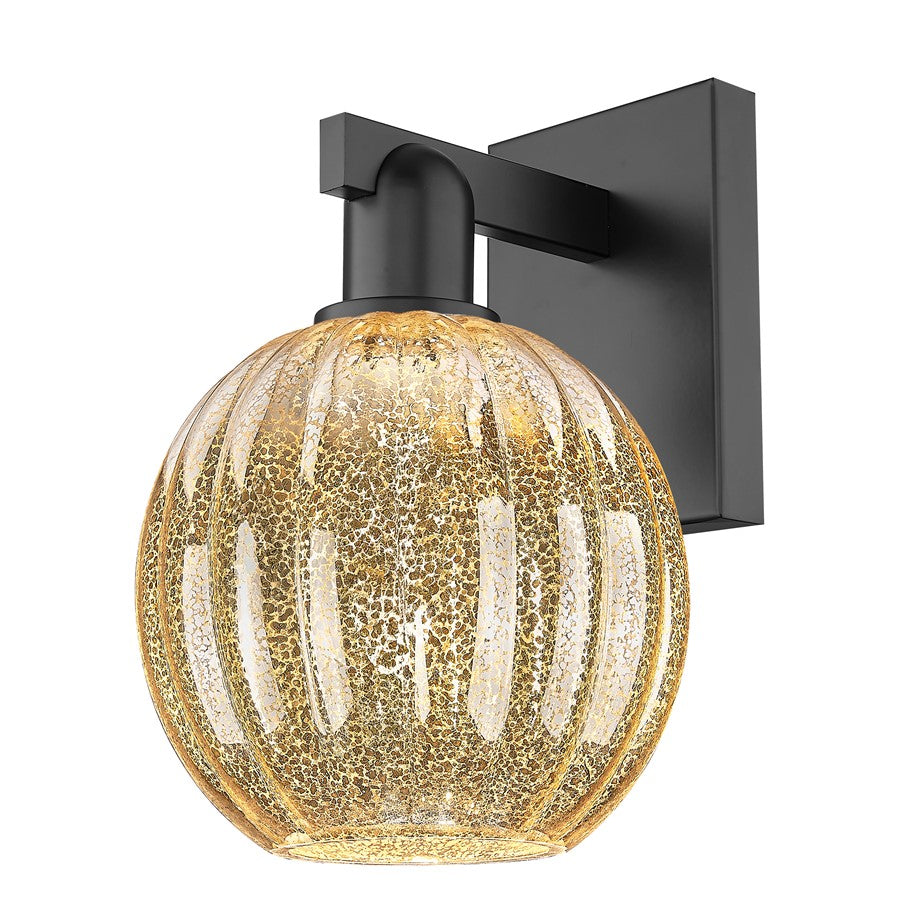 Innovations Preston 1Lt 7" Globe Wall Sconce, Black/Mercury - 716-1W-BK-G458-7ME