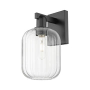 Innovations Preston 1Lt 7" Jar Wall Sconce, Black/Clear - 716-1W-BK-G460-7CL