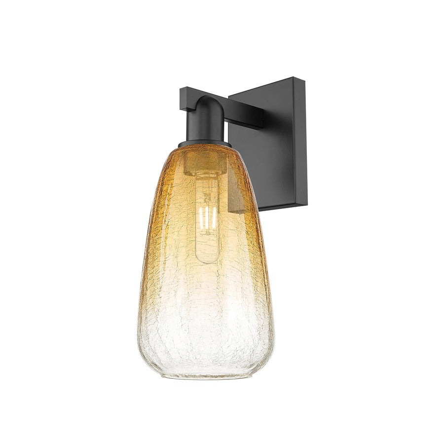 Innovations Brookhaven Almond 1Lt 6" Sconce, Black/Amber - 716-1W-BK-G480-6AM