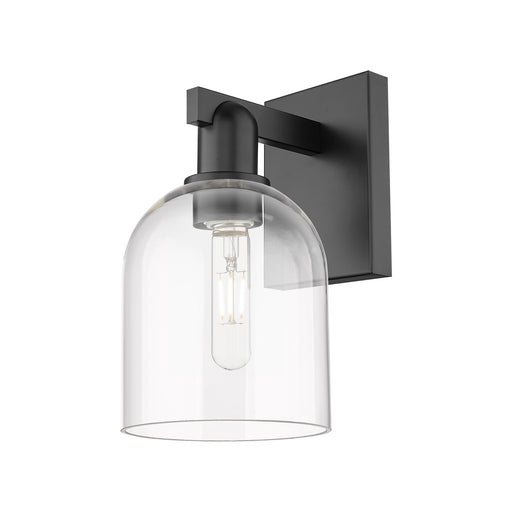 Innovations Bella 6in 1-Light Wall Sconce | Industrial Matte Black Steel and Clear Glass | Entryway & Hallway Accent | 5.5 x | Model 716-1W-BK-G558-6CL