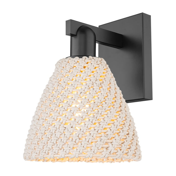 Innovations Natural Ballston Dome 1Lt 7" Sconce, Black/NF - 716-1W-BK-NBD-75-NAT