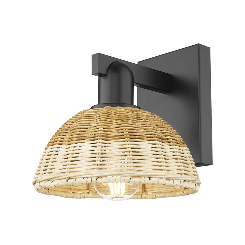 Innovations NB Dome 1Lt 7" Sconce, Black/Nat - 716-1W-BK-NBD2-75-NAT