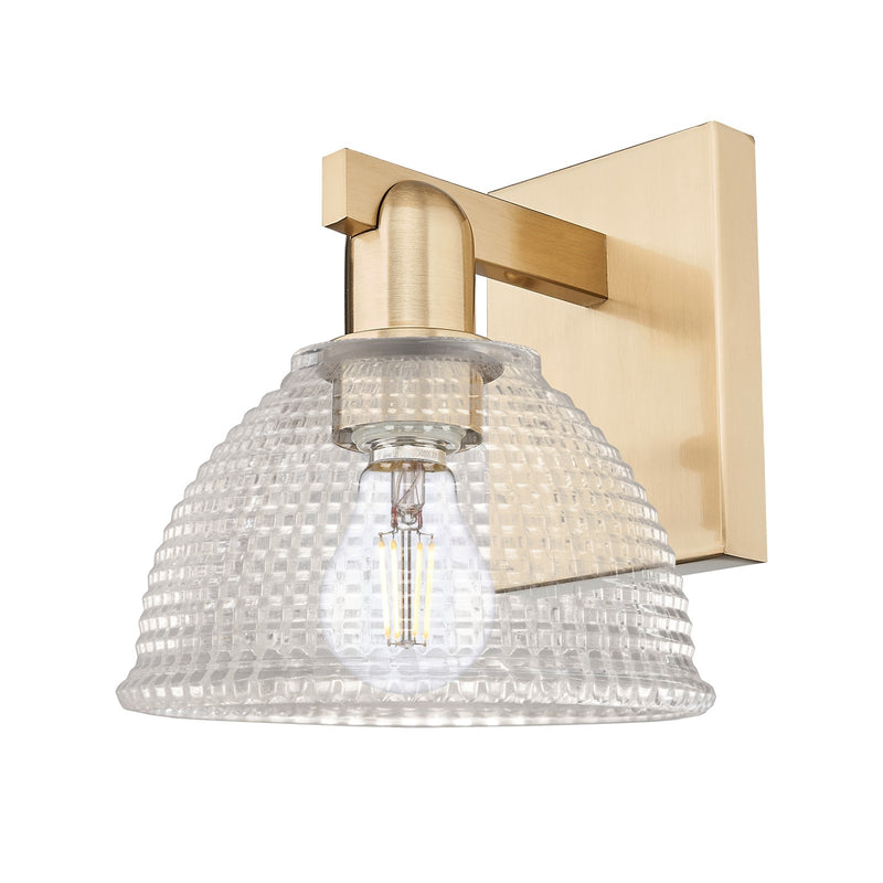 Innovations Arietta 8in 1-Light Wall Sconce | Industrial Champagne Bronze Steel and Clear Glass | Living Room & Hallway Accent | 8 | Model 716-1W-CB-G422