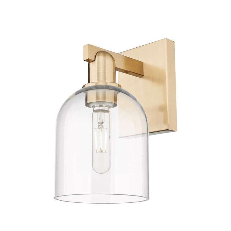 Innovations Bella 6in 1-Light Wall Sconce | Industrial Champagne Bronze Steel and Clear Glass | Hallway & Bathroom Accent | 5.5 | Model 716-1W-CB-G558-6CL