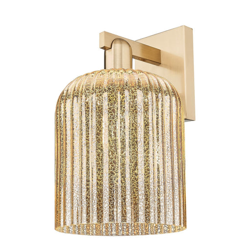 Innovations Bridal Veil 8in 1-Light Wall Sconce | Industrial Champagne Bronze Steel and Mercury Ribbed Glass | Bathroom & | Model 716-1W-CB-G559-8ME
