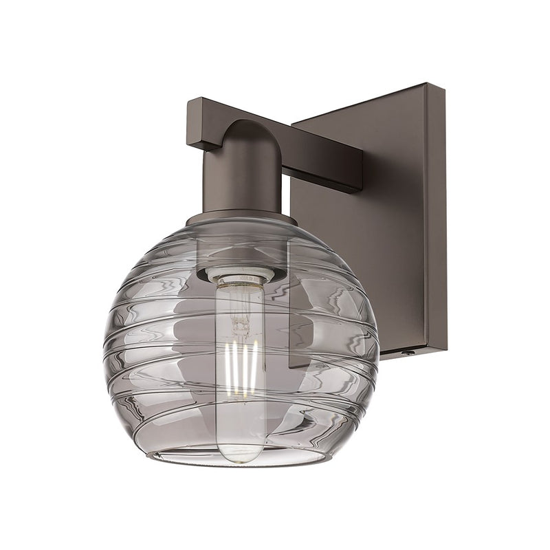 Innovations Athens Deco Swirl 1Lt 6" Sconce, Bronze/Smoke