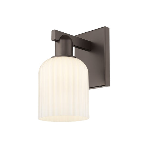 Innovations Bridal Veil 1Lt 5" Sconce, OB/Gloss White - 716-1W-OB-G559-5GWH