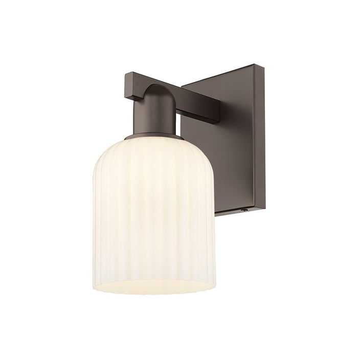 Innovations Bridal Veil 1Lt 5" Sconce, OB/Gloss White - 716-1W-OB-G559-5GWH
