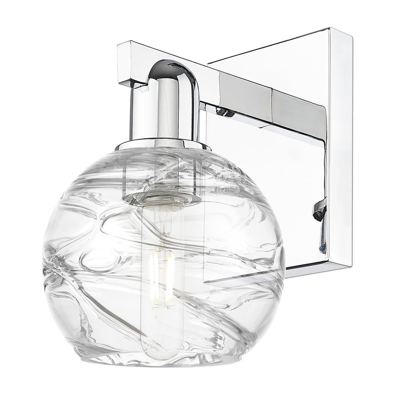 Innovations Athens Deco Swirl 6in 1-Light Wall Sconce | Industrial Modern Polished Chrome and Clear Glass | Bathroom & Hallway | Model 716-1W-PC-G1213-6CL