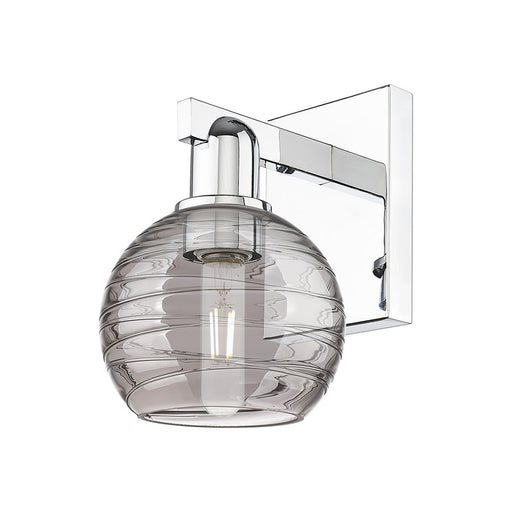 Innovations Athens Deco Swirl 1Lt 6" Sconce, Chrome/Smoke
