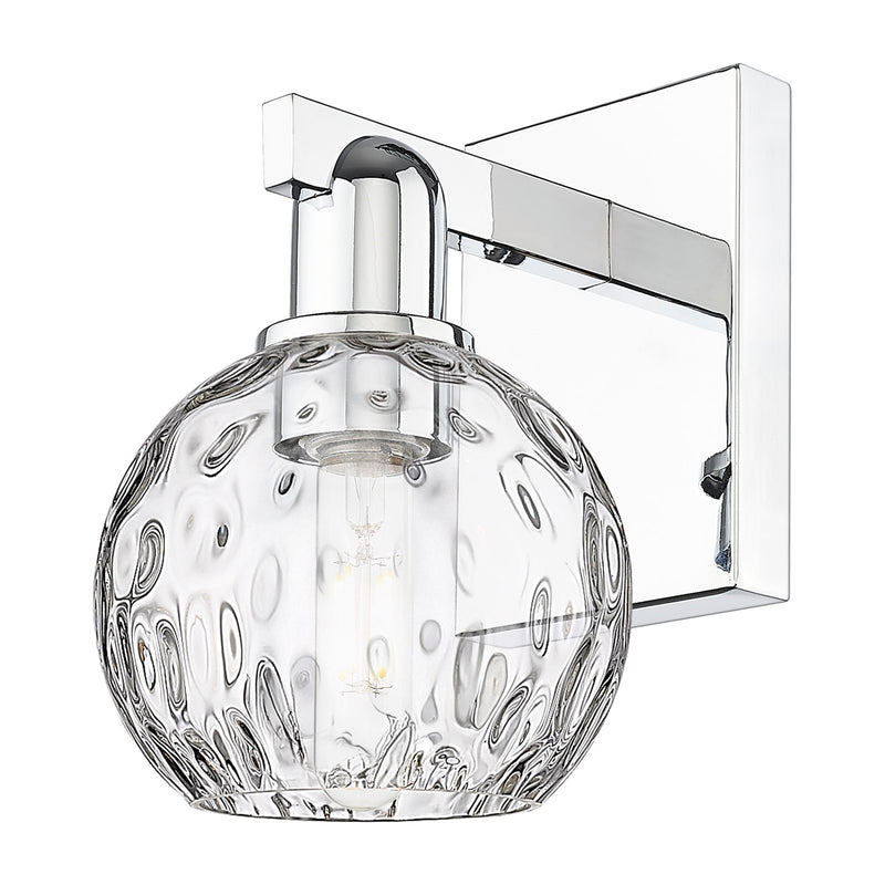 Innovations Athens Water Glass 6in 1-Light Wall Sconce | Industrial Polished Chrome and Clear Water Glass | Bathroom & Hallway | Model 716-1W-PC-G1215-6