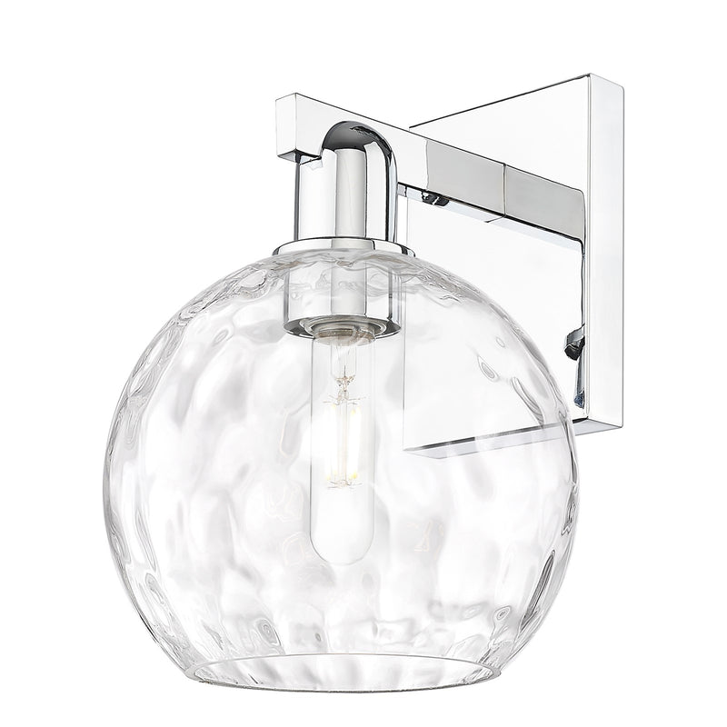 Innovations Athens Water Glass 8in 1-Light Wall Sconce | Industrial Polished Chrome and Clear Glass | Indoor & Covered Patio | 8 | Model 716-1W-PC-G1215-8