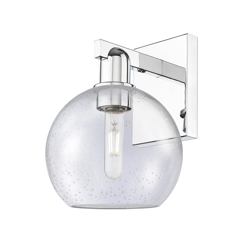 Innovations Athens 8in 1-Light Wall Sconce | Industrial Polished Chrome Steel and Seedy Glass | Bathroom & Hallway Accent | 8 x | Model 716-1W-PC-G124-8