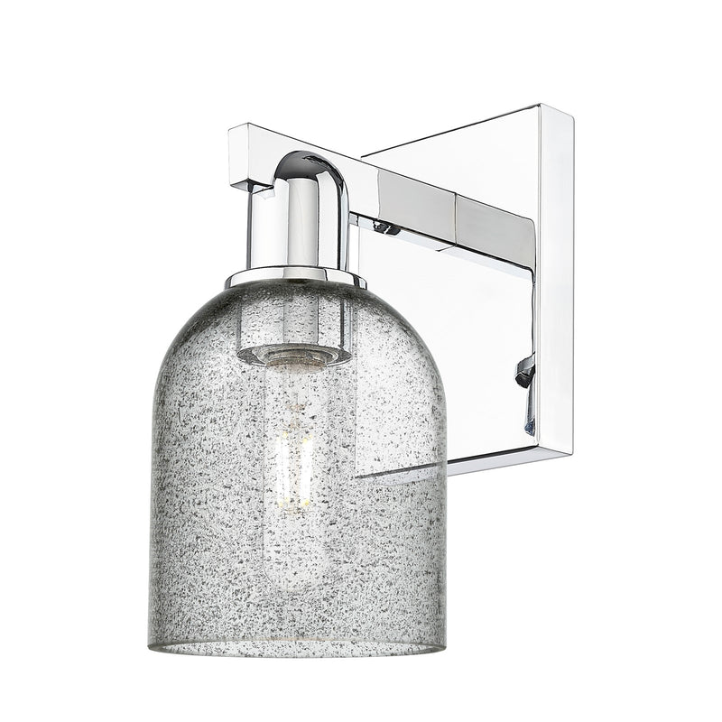 Innovations Caledonia 5in 1-Light Wall Sconce | Industrial Polished Chrome and Charcoal Glass | Entryway & Hallway Accent | 5 x | Model 716-1W-PC-G257