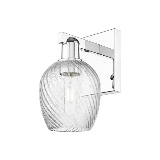 Innovations Salina 1-Light 5.75in Wall Sconce | Industrial Modern Polished Chrome and Clear Spiral Fluted Glass | Bathroom & | Model 716-1W-PC-G292