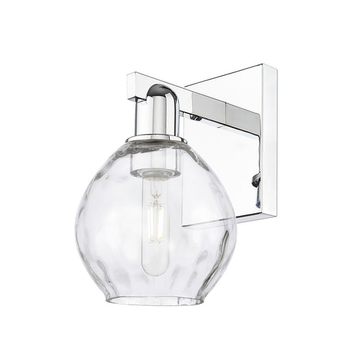 Innovations Waverly 6in 1-Light Wall Sconce | Industrial Polished Chrome Steel and Clear Water Glass | Bathroom & Hallway Accent | Model 716-1W-PC-G362