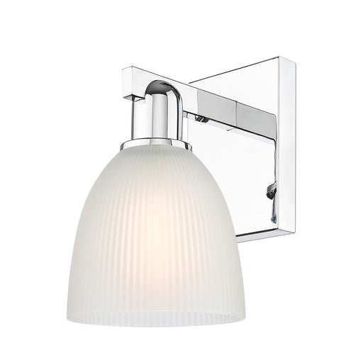 Innovations Castile 6in 1-Light Wall Sconce | Industrial Polished Chrome and White Glass | Bathroom & Hallway Accent | 6 x 10.75 x | Model 716-1W-PC-G381