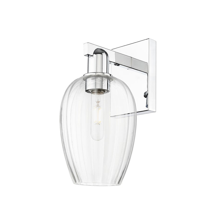Innovations Preston 1Lt 6" Flute Wall Sconce, Chrome/Clear - 716-1W-PC-G457-6CL