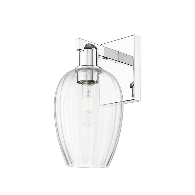 Innovations Preston 1Lt 6" Flute Wall Sconce, Chrome/Clear