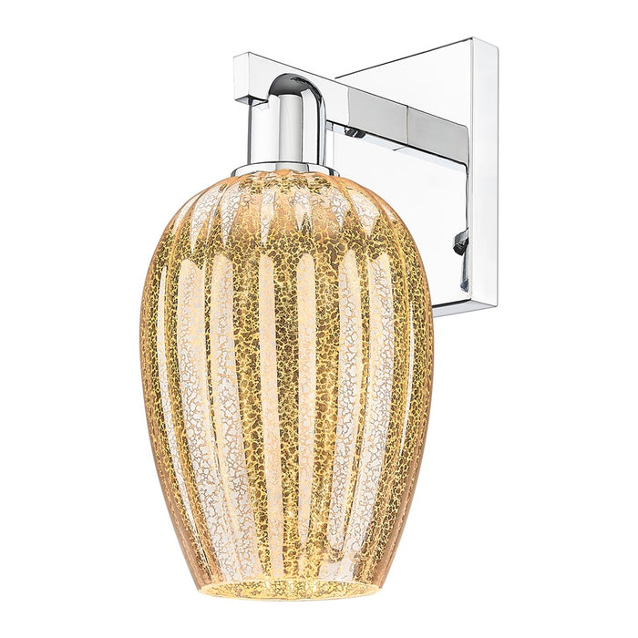 Innovations Preston 1Lt 6" Flute Sconce, Chrome/Mercury - 716-1W-PC-G457-6ME