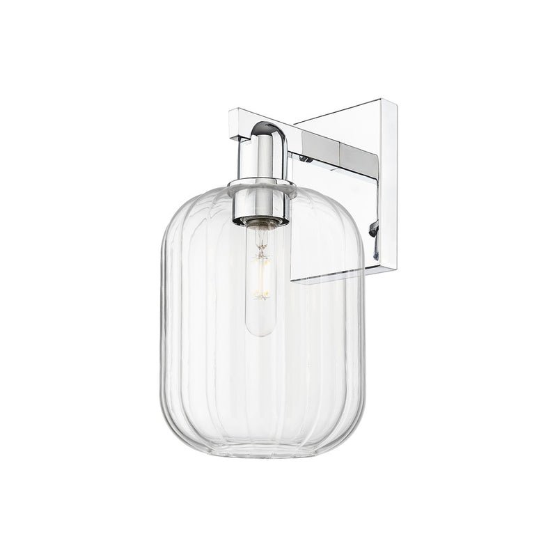 Innovations Preston 1Lt 7" Jar Wall Sconce, Chrome/Clear - 716-1W-PC-G460-7CL