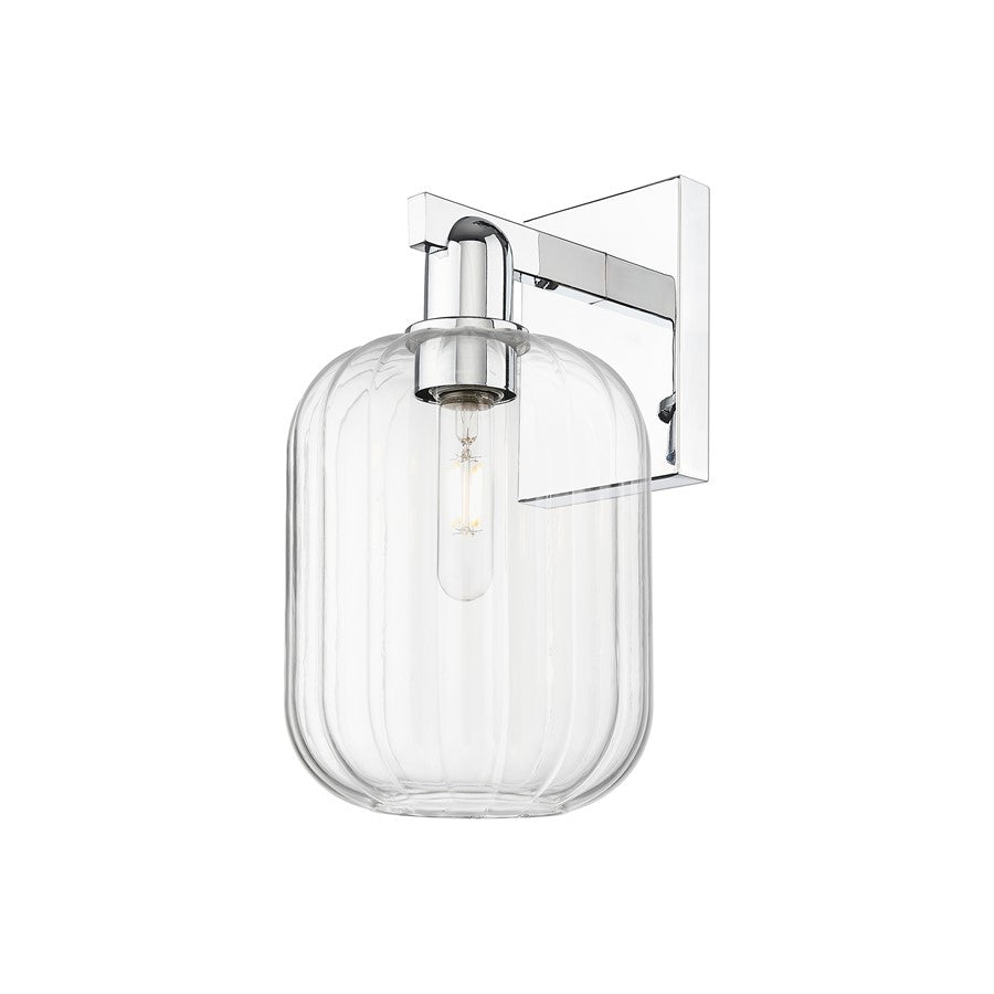 Innovations Preston 1Lt 7" Jar Wall Sconce, Chrome/Clear - 716-1W-PC-G460-7CL