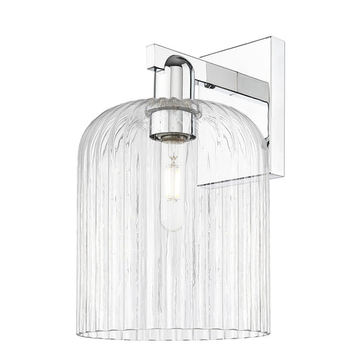 Innovations Bridal Veil 8in 1-Light Wall Sconce | Industrial Polished Chrome Steel and Clear Ribbed Glass | Entryway & Hallway | Model 716-1W-PC-G559-8CL