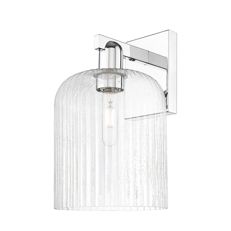 Innovations Bridal Veil 8in 1-Light Wall Sconce | Industrial Polished Chrome Steel and Seedy Ribbed Glass | Entryway & Hallway | Model 716-1W-PC-G559-8SDY