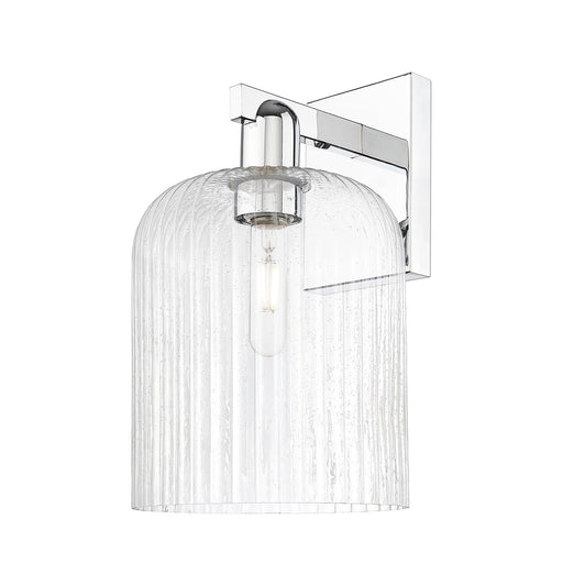 Innovations Bridal Veil 8in 1-Light Wall Sconce | Industrial Polished Chrome Steel and Seedy Ribbed Glass | Entryway & Hallway | Model 716-1W-PC-G559-8SDY