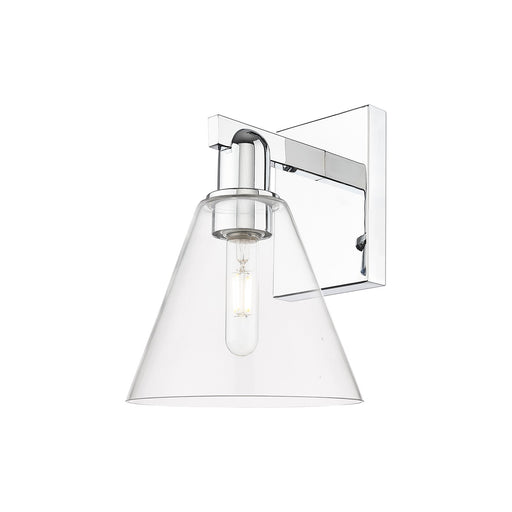 Innovations Berkshire Glass 8in 1-Light Wall Sconce | Industrial Polished Chrome Steel and Clear Glass | Entryway & Hallway | Model 716-1W-PC-GBC-82