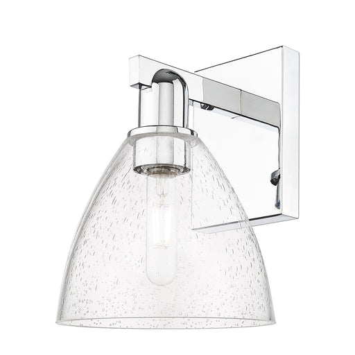 Innovations Bristol 7.5in 1-Light Wall Sconce | Industrial Polished Chrome Steel and Seedy Glass | Bathroom & Hallway Accent | Model 716-1W-PC-GBD-754